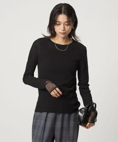 green label relaxing / グリーンレーベル リラクシング カットソー | チュール ドッキング シアー プルオーバー