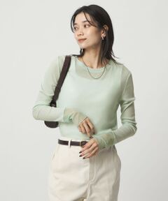 green label relaxing / グリーンレーベル リラクシング カットソー | チュール ドッキング シアー プルオーバー