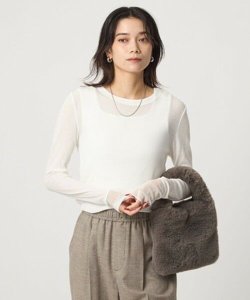 green label relaxing / グリーンレーベル リラクシング カットソー | チュール ドッキング シアー プルオーバー | 詳細2