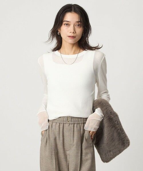 green label relaxing / グリーンレーベル リラクシング カットソー | チュール ドッキング シアー プルオーバー | 詳細1