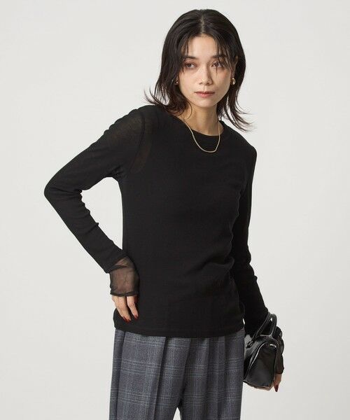 green label relaxing / グリーンレーベル リラクシング カットソー | チュール ドッキング シアー プルオーバー | 詳細6