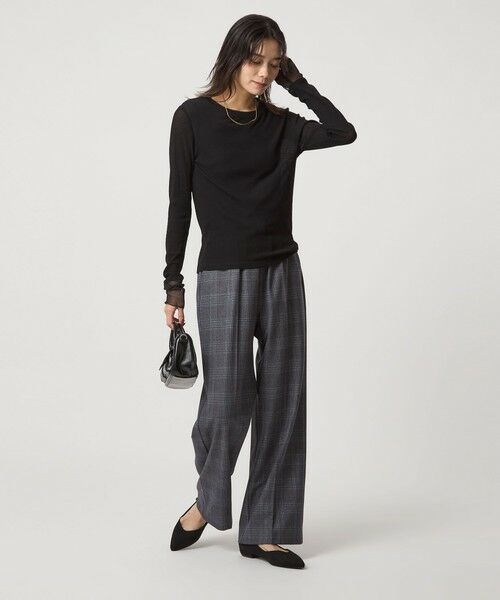 green label relaxing / グリーンレーベル リラクシング カットソー | チュール ドッキング シアー プルオーバー | 詳細8