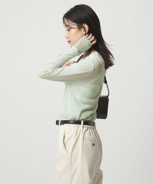 green label relaxing / グリーンレーベル リラクシング カットソー | チュール ドッキング シアー プルオーバー | 詳細11