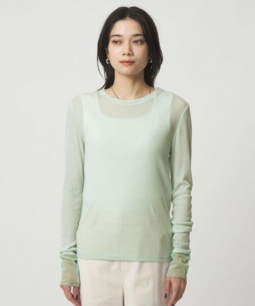 green label relaxing / グリーンレーベル リラクシング カットソー | チュール ドッキング シアー プルオーバー | 詳細19