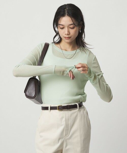green label relaxing / グリーンレーベル リラクシング カットソー | チュール ドッキング シアー プルオーバー | 詳細13