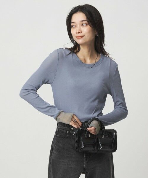 green label relaxing / グリーンレーベル リラクシング カットソー | チュール ドッキング シアー プルオーバー | 詳細25