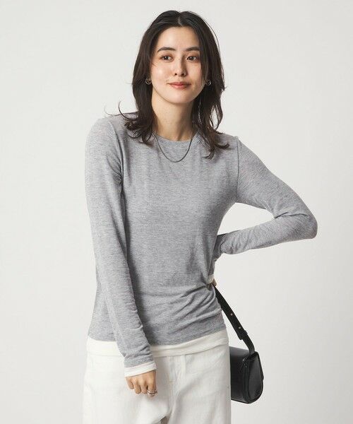 green label relaxing / グリーンレーベル リラクシング カットソー | ベアテン フェイクレイヤード クルーネック プルオーバー | 詳細8
