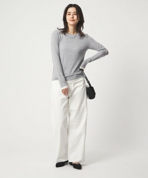 green label relaxing / グリーンレーベル リラクシング カットソー | ベアテン フェイクレイヤード クルーネック プルオーバー | 詳細9