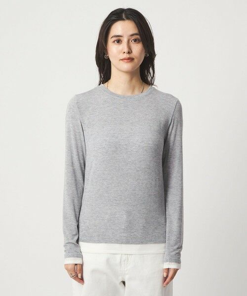 green label relaxing / グリーンレーベル リラクシング カットソー | ベアテン フェイクレイヤード クルーネック プルオーバー | 詳細10