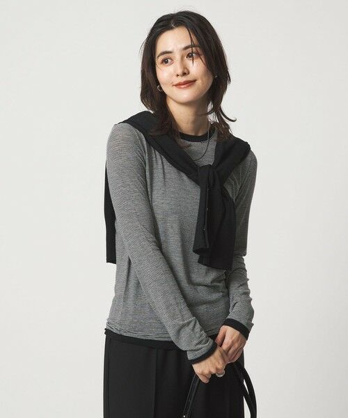 green label relaxing / グリーンレーベル リラクシング カットソー | ベアテン フェイクレイヤード クルーネック プルオーバー | 詳細21