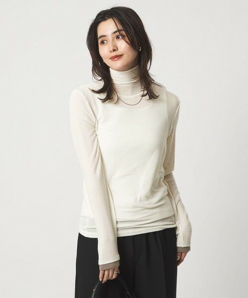 green label relaxing / グリーンレーベル リラクシング カットソー | ベアテン フェイクレイヤード タートルネック プルオーバー | 詳細1