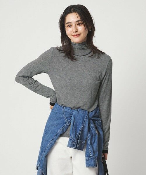 green label relaxing / グリーンレーベル リラクシング カットソー | ベアテン フェイクレイヤード タートルネック プルオーバー | 詳細19