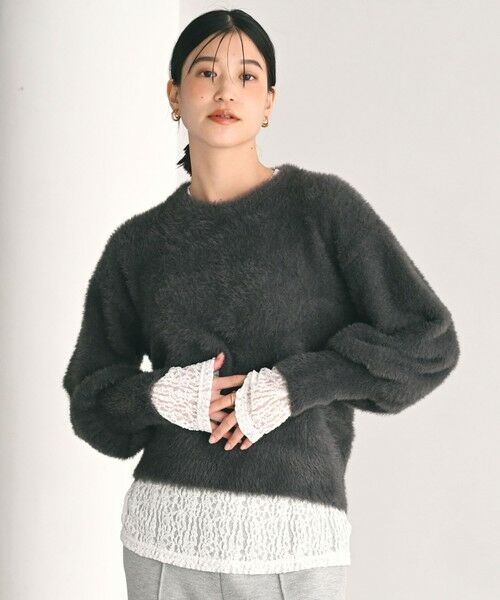 green label relaxing / グリーンレーベル リラクシング ニット・セーター | 【WEB限定】＜at ease＞フェザーヤーン プルオーバー ニット | 詳細22