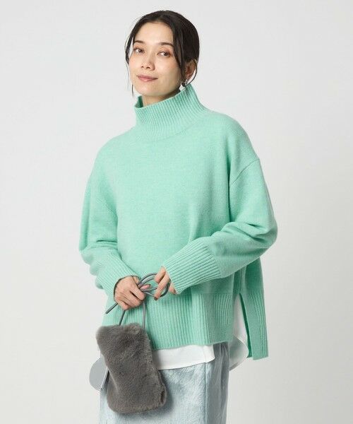 green label relaxing/グリーンレーベル リラクシング ［size SHORTあり］SERENITY ハイネック プルオーバー ニット LIME XS-S(SHORT-36)