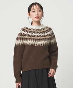 green label relaxing / グリーンレーベル リラクシング ニット・セーター | 【別注】＜Harley of Scotland＞ノルディック プルオーバー ニット