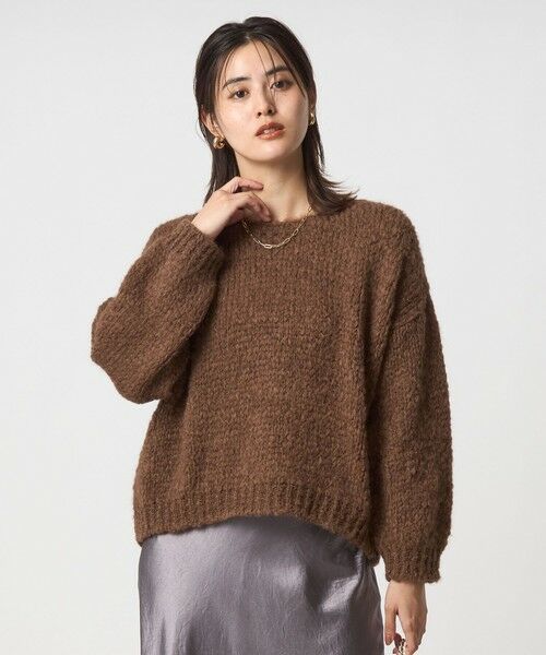 green label relaxing/グリーンレーベル リラクシング 【別注】＜TRICOTS JEAN MARC＞SESAMY ニット プルオーバー MD. BROWN FREE