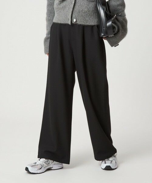 green label relaxing/グリーンレーベル リラクシング ［size SHORT/TALLあり］オルマイ ウラキモウ ワイド パンツ BLACK XS-S(SHORT-36)