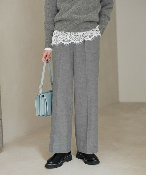 green label relaxing/グリーンレーベル リラクシング 【結論シリーズ】ニーハイフレアパンツ ウラキモウ［size SHORT/TALLあり］ MD. GRAY XS(34)