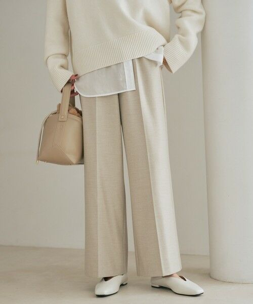 green label relaxing/グリーンレーベル リラクシング 【結論シリーズ】ニーハイフレアパンツ ウラキモウ［size SHORT/TALLあり］ NATURAL XS(34)