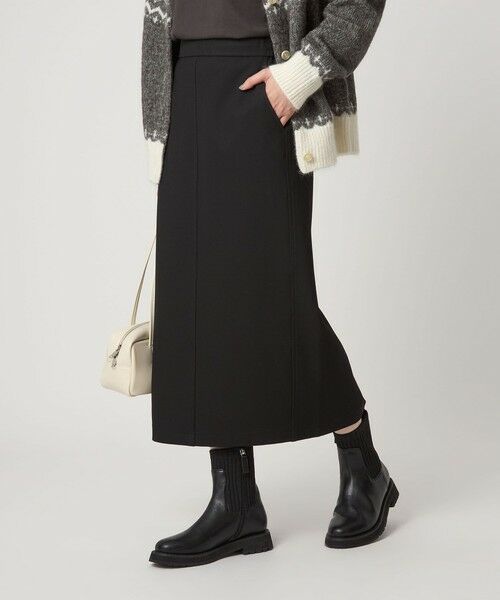 green label relaxing/グリーンレーベル リラクシング ［size SHORT/TALLあり］オルマイ ウラキモウ タイト スカート BLACK XS-S(SHORT-36)