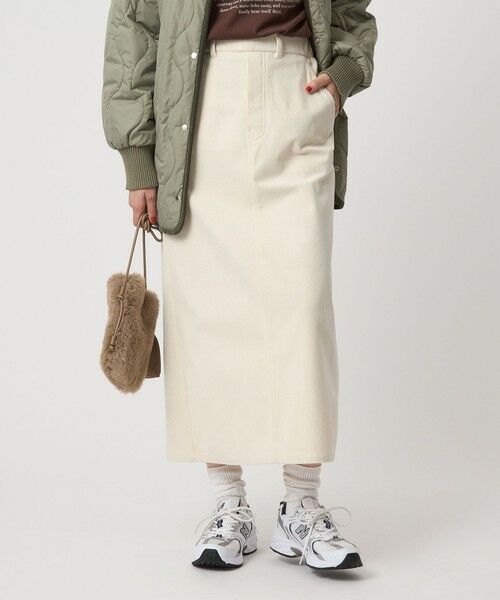 green label relaxing/グリーンレーベル リラクシング ［size SHORT/TALLあり］オルマイ コール ジャージー スカート OFF WHITE M-L(TALL-38)