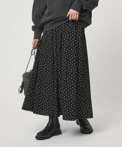 green label relaxing / グリーンレーベル リラクシング ロング・マキシ丈スカート | ドット ナロー フレア スカート