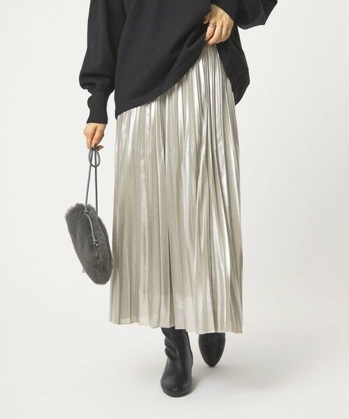 green label relaxing / グリーンレーベル リラクシング ロング・マキシ丈スカート | ハクプリント プリーツ スカート | 詳細1