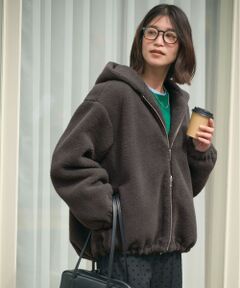 green label relaxing / グリーンレーベル リラクシング ブルゾン | 【WEB限定】＜at ease＞フェイクシープファー フード ブルゾン