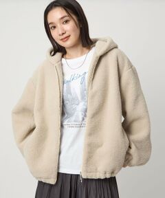 green label relaxing / グリーンレーベル リラクシング ブルゾン | 【WEB限定】＜at ease＞フェイクシープファー フード ブルゾン