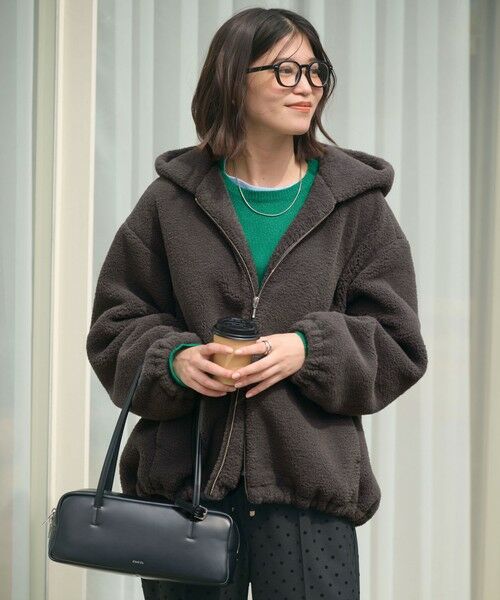 green label relaxing / グリーンレーベル リラクシング ブルゾン | 【WEB限定】＜at ease＞フェイクシープファー フード ブルゾン | 詳細1