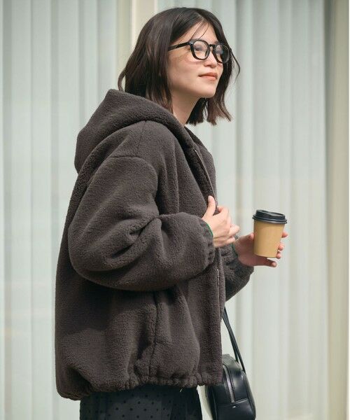 green label relaxing / グリーンレーベル リラクシング ブルゾン | 【WEB限定】＜at ease＞フェイクシープファー フード ブルゾン | 詳細2