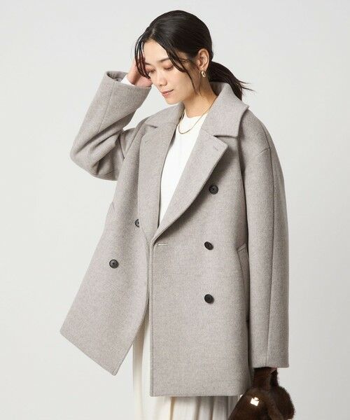 green label relaxing/グリーンレーベル リラクシング ［size SHORTあり］＜1_OF MINE＞W ピーコート LT. GRAY M(38)