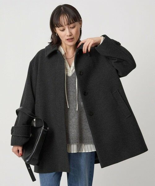 green label relaxing / グリーンレーベル リラクシング ステンカラーコート | ［size SHORT/TALLあり］SENTDALE WOOL ミドル コート | 詳細1