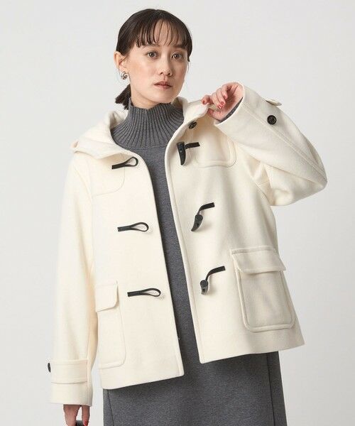 green label relaxing/グリーンレーベル リラクシング ［size SHORT/TALLあり］【WEB限定】ショート ダッフルコート OFF WHITE M(38)