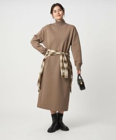 green label relaxing / グリーンレーベル リラクシング ロング・マキシ丈ワンピース | ダンボール ハイネック ワンピース