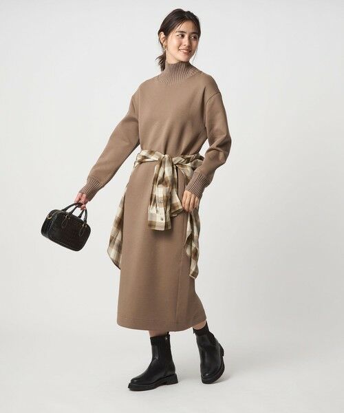 green label relaxing / グリーンレーベル リラクシング ロング・マキシ丈ワンピース | ダンボール ハイネック ワンピース | 詳細13