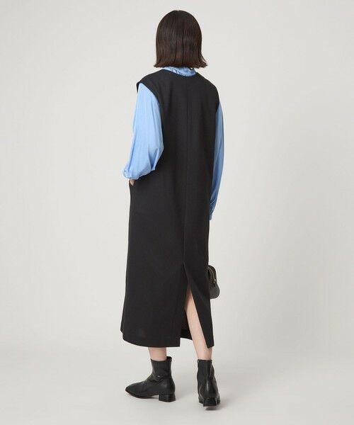 green label relaxing / グリーンレーベル リラクシング ロング・マキシ丈ワンピース | ［size SHORTあり］カルゼ キーネック ジャンパースカート | 詳細3