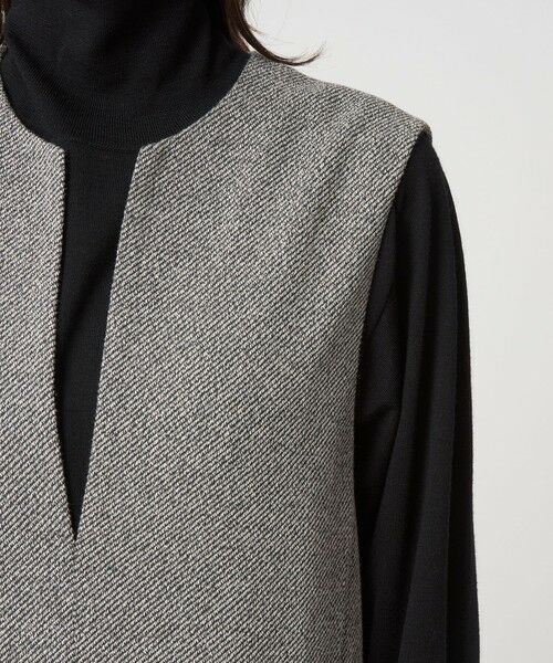 green label relaxing / グリーンレーベル リラクシング ロング・マキシ丈ワンピース | ［size SHORTあり］カルゼ キーネック ジャンパースカート | 詳細11