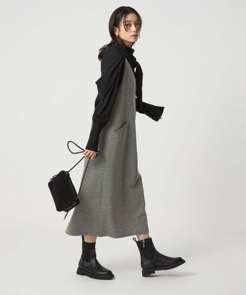 green label relaxing / グリーンレーベル リラクシング ロング・マキシ丈ワンピース | ［size SHORTあり］カルゼ キーネック ジャンパースカート | 詳細6