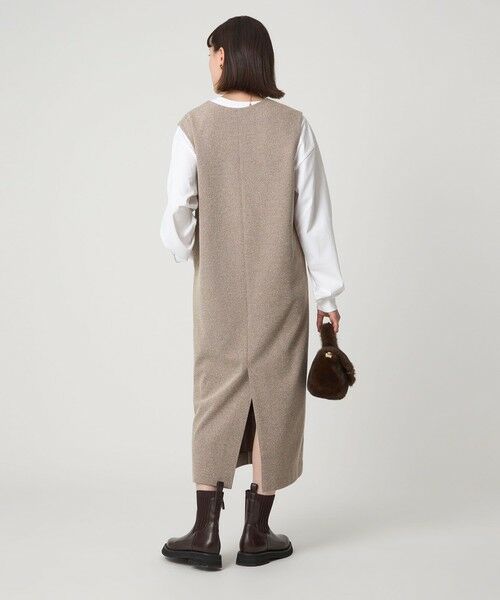 green label relaxing / グリーンレーベル リラクシング ロング・マキシ丈ワンピース | ［size SHORTあり］カルゼ キーネック ジャンパースカート | 詳細20