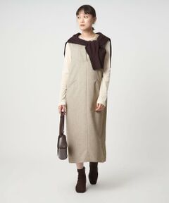 green label relaxing / グリーンレーベル リラクシング ロング・マキシ丈ワンピース | ［size SHORTあり］キーネック ジャンパースカート