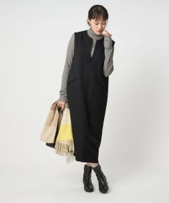 green label relaxing / グリーンレーベル リラクシング ロング・マキシ丈ワンピース | ［size SHORTあり］キーネック ジャンパースカート