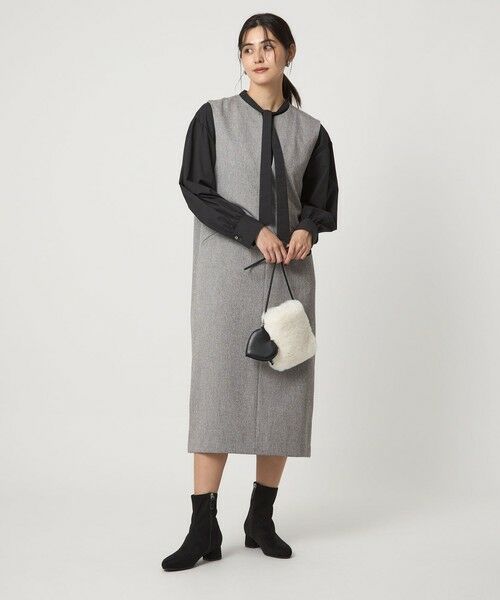 green label relaxing / グリーンレーベル リラクシング ロング・マキシ丈ワンピース | ［size SHORTあり］キーネック ジャンパースカート | 詳細2