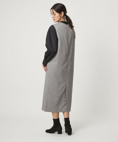 green label relaxing / グリーンレーベル リラクシング ロング・マキシ丈ワンピース | ［size SHORTあり］キーネック ジャンパースカート | 詳細3