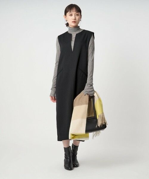 green label relaxing / グリーンレーベル リラクシング ロング・マキシ丈ワンピース | ［size SHORTあり］キーネック ジャンパースカート | 詳細18