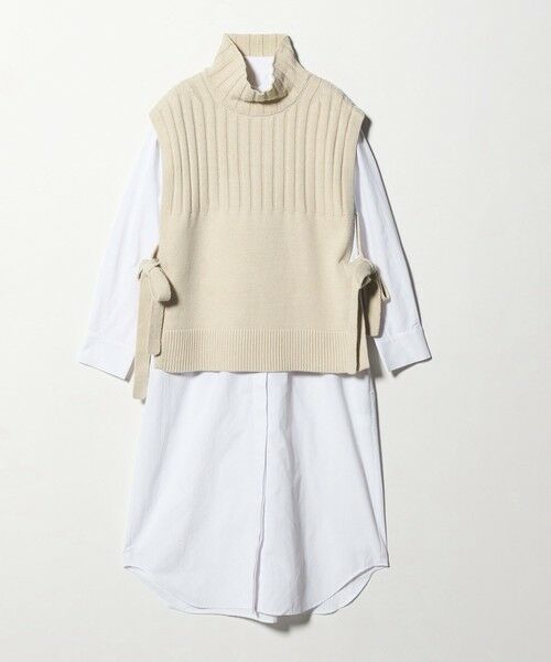 green label relaxing / グリーンレーベル リラクシング ロング・マキシ丈ワンピース | ニット ベスト × シャツ ワンピース セット | 詳細4