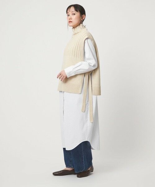 green label relaxing / グリーンレーベル リラクシング ロング・マキシ丈ワンピース | ニット ベスト × シャツ ワンピース セット | 詳細1