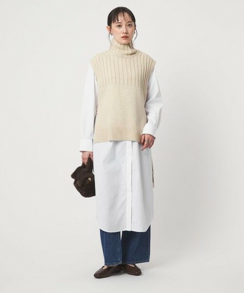 green label relaxing/グリーンレーベル リラクシング ニット ベスト × シャツ ワンピース セット OFF WHITE FREE green label relaxing/グリーンレーベル リラクシング ニット ベスト × シャツ ワンピース セット OFF WHITE FREE
