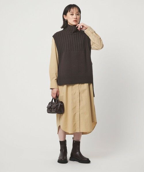 green label relaxing / グリーンレーベル リラクシング ロング・マキシ丈ワンピース | ニット ベスト × シャツ ワンピース セット | 詳細11