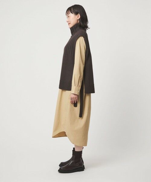 green label relaxing / グリーンレーベル リラクシング ロング・マキシ丈ワンピース | ニット ベスト × シャツ ワンピース セット | 詳細14